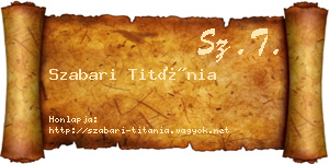 Szabari Titánia névjegykártya